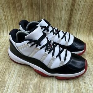 Nike Air Jordan 11 Retro Low Concord Bred Men's 10.5 White Black Red AV2187-160